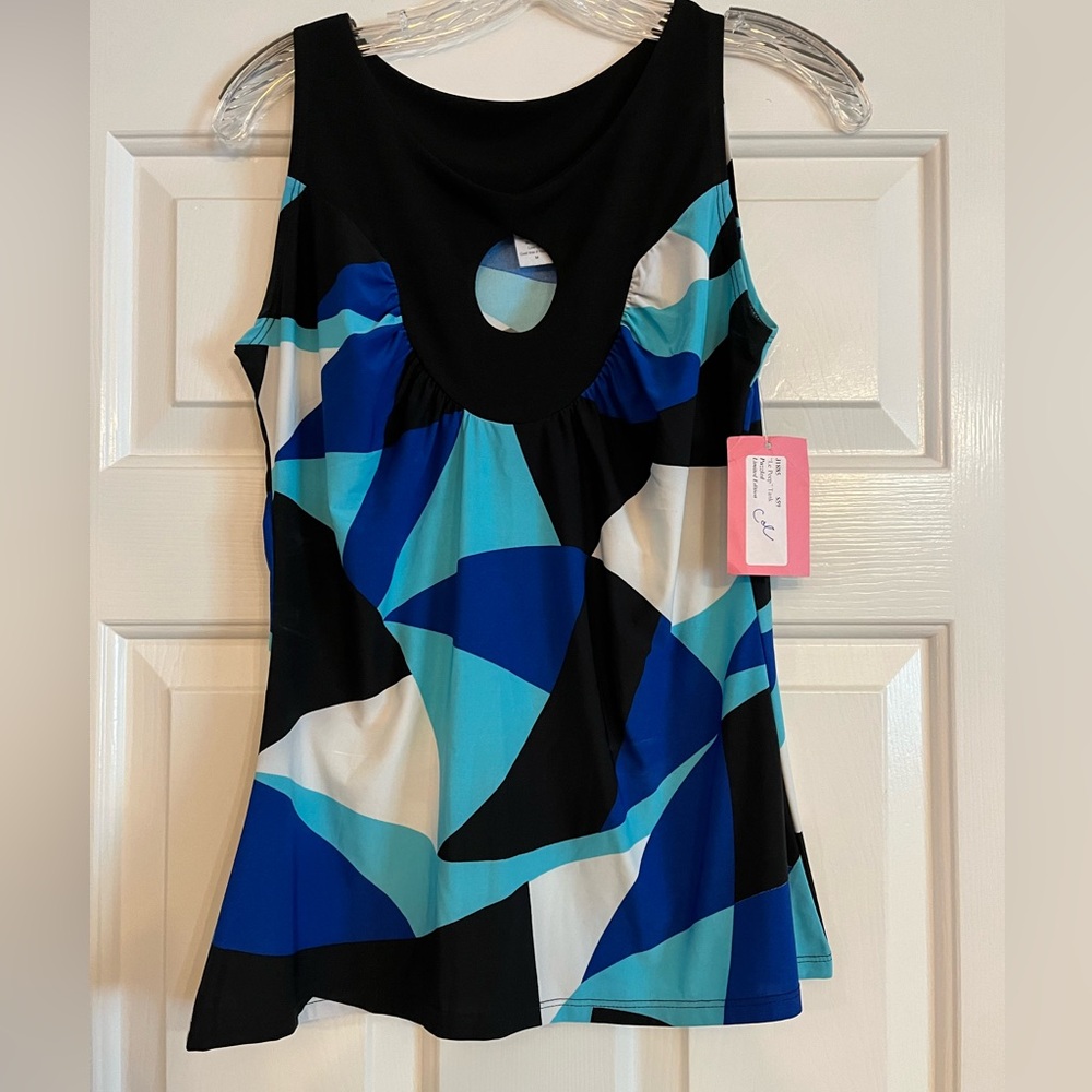 NWT KOKOON abstract retro cutout top S M